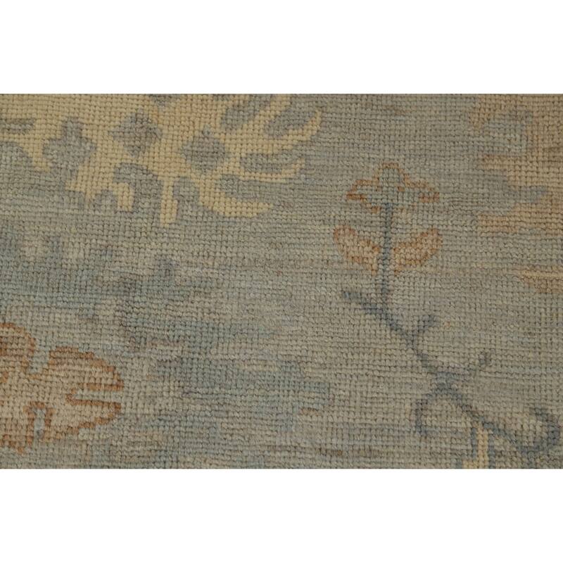 Hand Knotted Oriental 100% Wool Carpet Transitional All-Over Greys & Charcoal Oushak Area Rug - 9' 11'' X 8' 1''