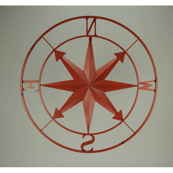 Shop Distressed Metal Indoor Outdoor Compass Rose Wall Hanging 28 Inch On Sale Overstock 16751773 Coral