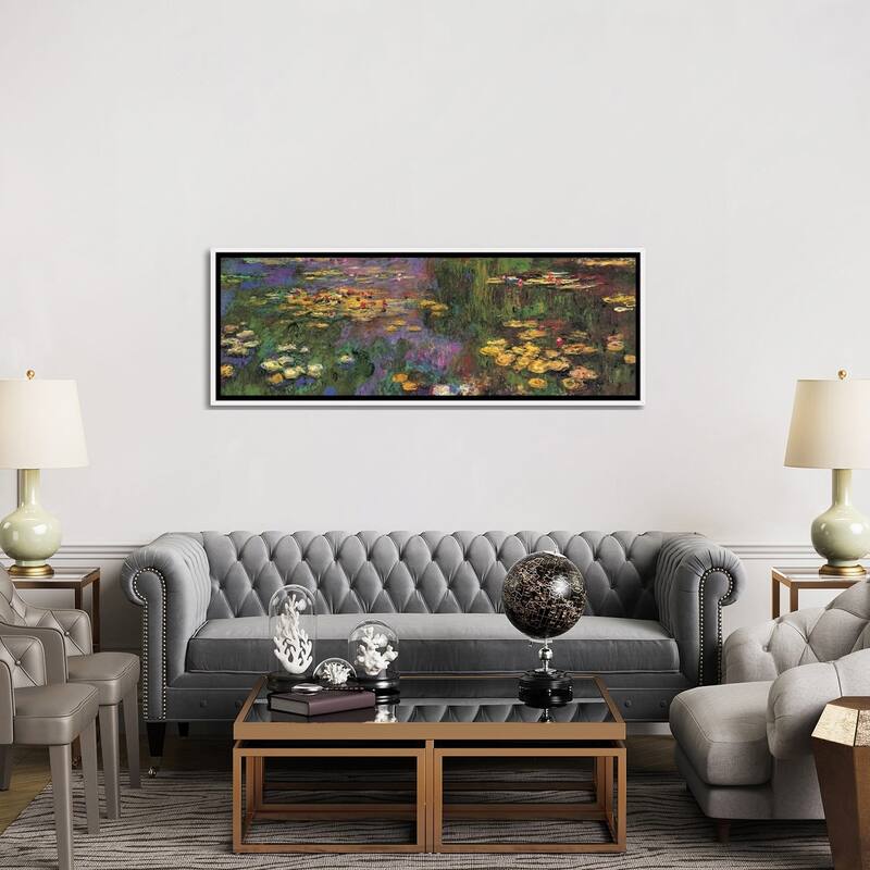 iCanvas "Water Lilies" by Claude Monet Framed Canvas Print