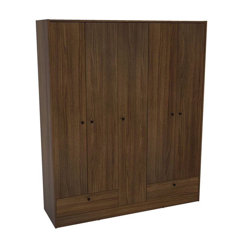 Polifurniture Denmark 5 Door Bedroom Armoire with 2 Drawers