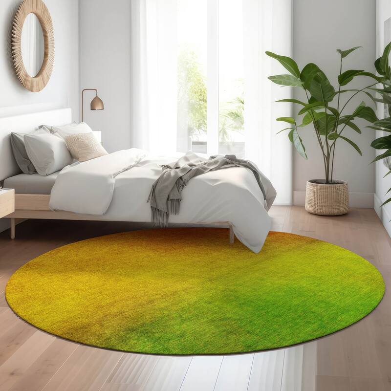 Premium Washable Super Soft Ombre Solid Mayfield Rug - Terracotta - 8' x 8' - Round