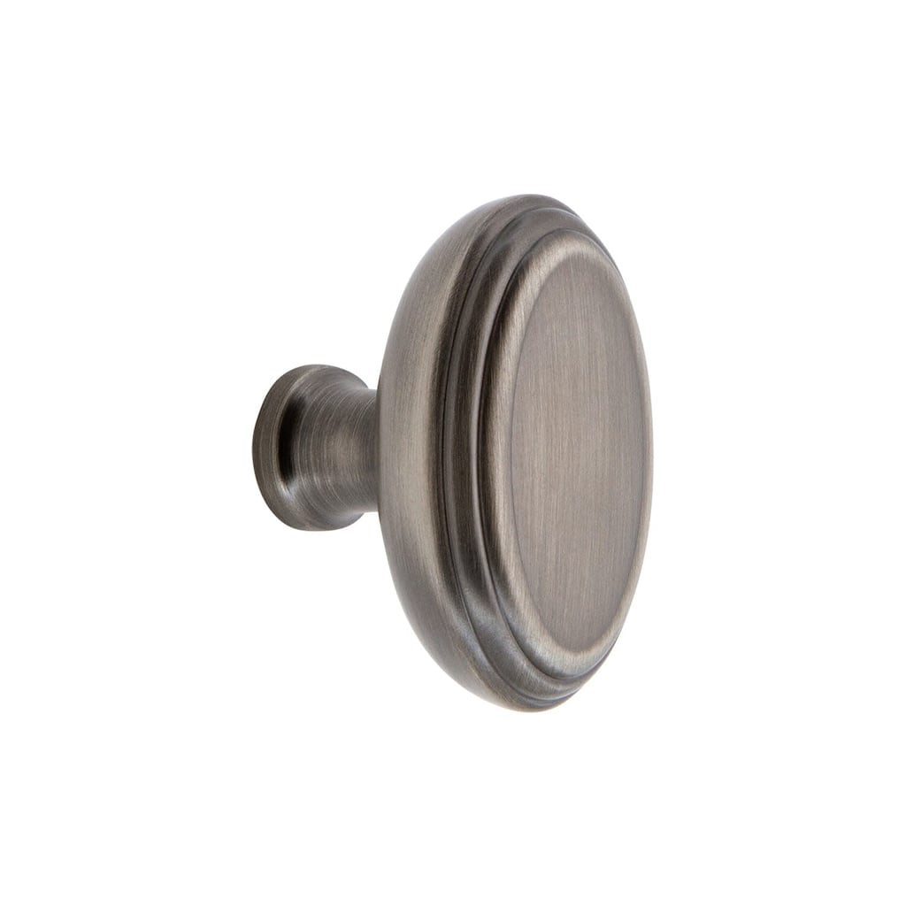 Grandeur ANNE-BRASS-KNOB Anneau 1-3/4" Solid Metal Classic Flat Oval
