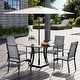 preview thumbnail 37 of 174, Patio Dining Set, Outdoor Dining Table and Chairs Set with Textilene Chairs, Adjustable Umbrella Hole for Garden, Backyard