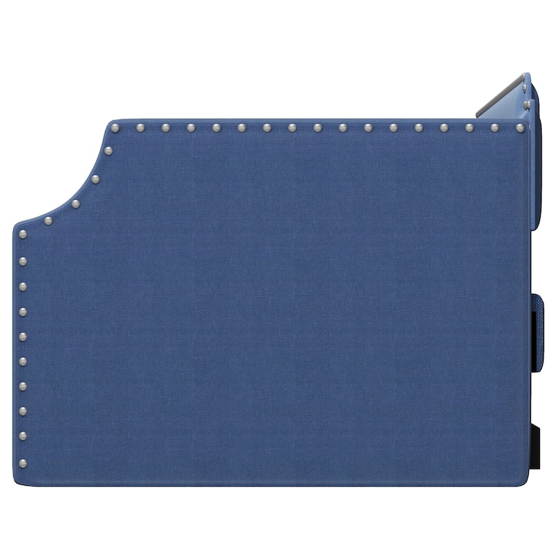 Upholstered Daybed With Trundle, Wood Slat Support,Upholstered Frame Sofa Bed