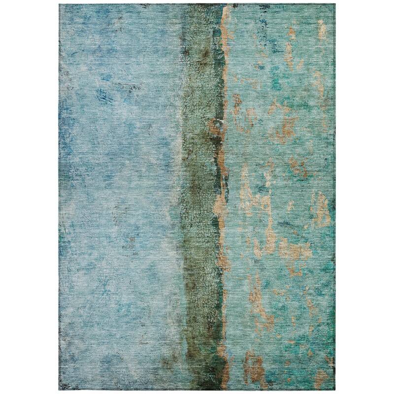 Lulu Contemporary Abstract Easy-To-Clean Timeless Fusion Outdoor Rug