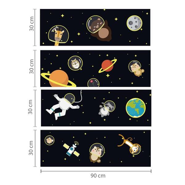 dimension image slide 1 of 2, Walplus Glow in Dark Walking in the Space Adventure Wall Sticker Decor