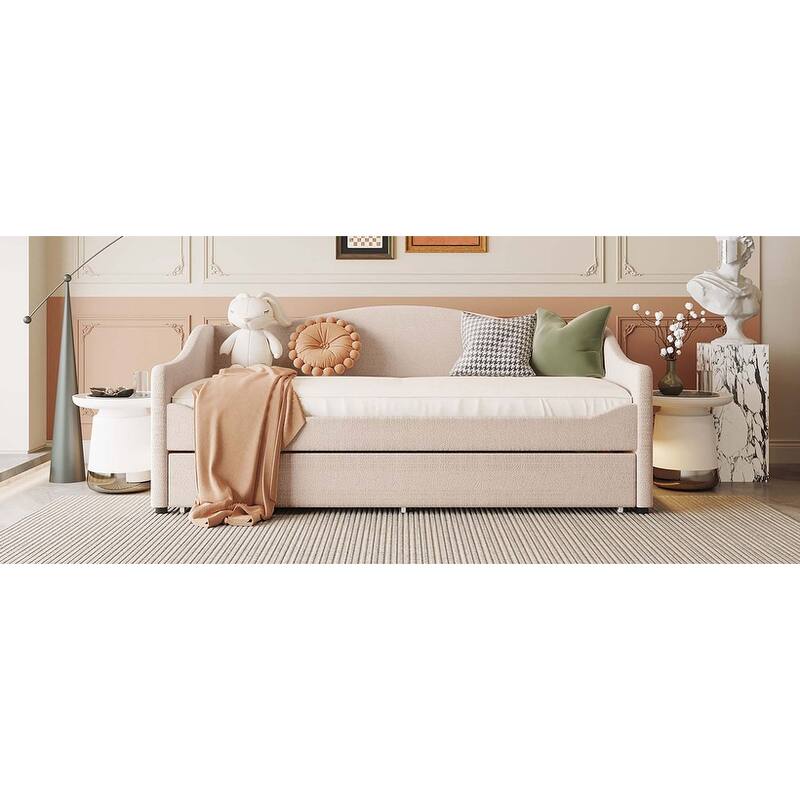 Teddy Fleece Daybed with Light and Trundle