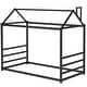 preview thumbnail 7 of 21, House Platform Twin Bed with Roof & Chimney