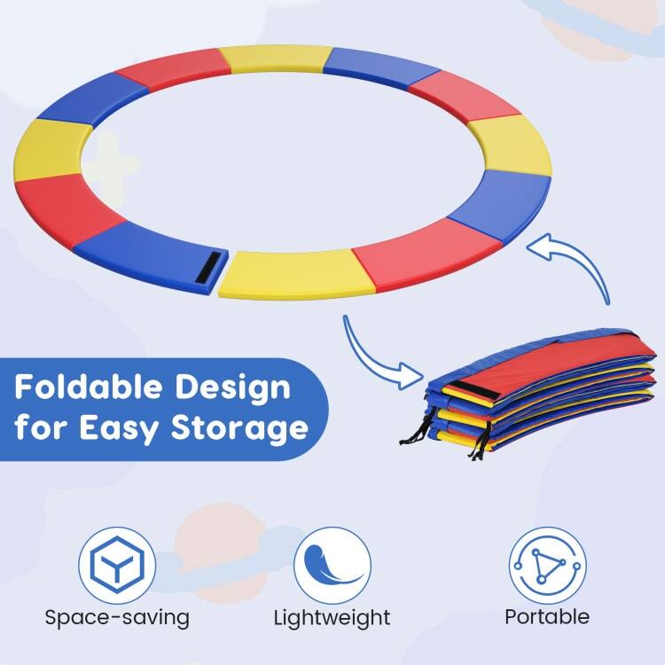 Multicolor PVC Foam Trampoline Safety Pad with Elastic Straps - Multi Color