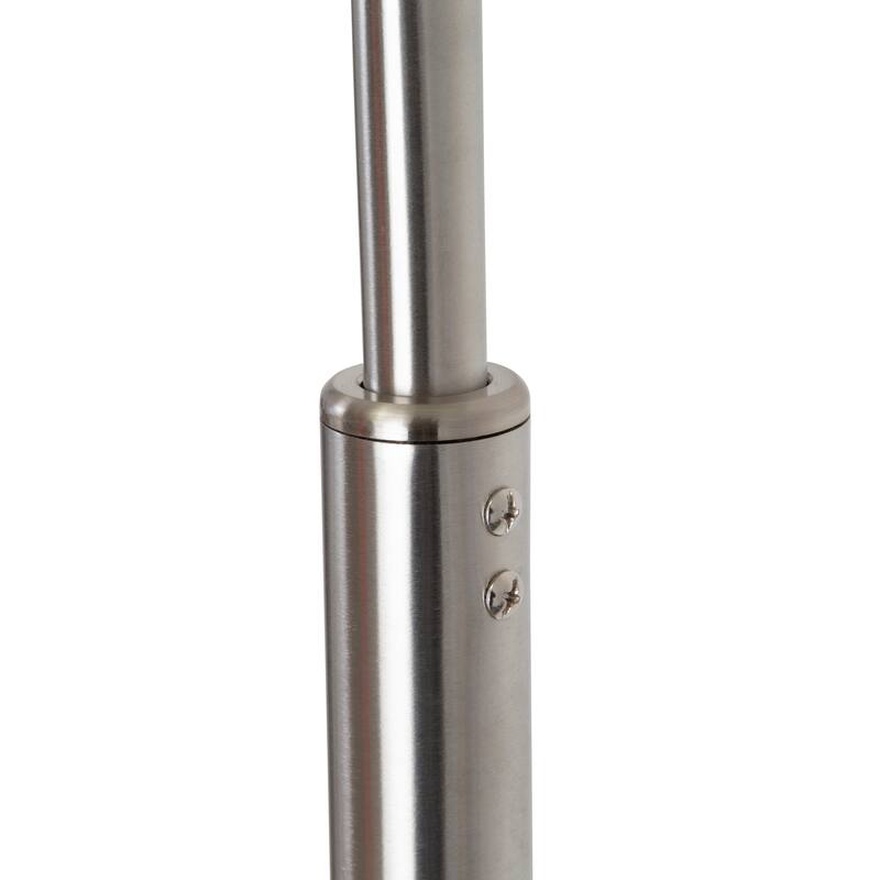 Q-Max Modern 81" Tall Standing Adjustable Arched Floor Lamp with Double Drum Shade and Marble Base