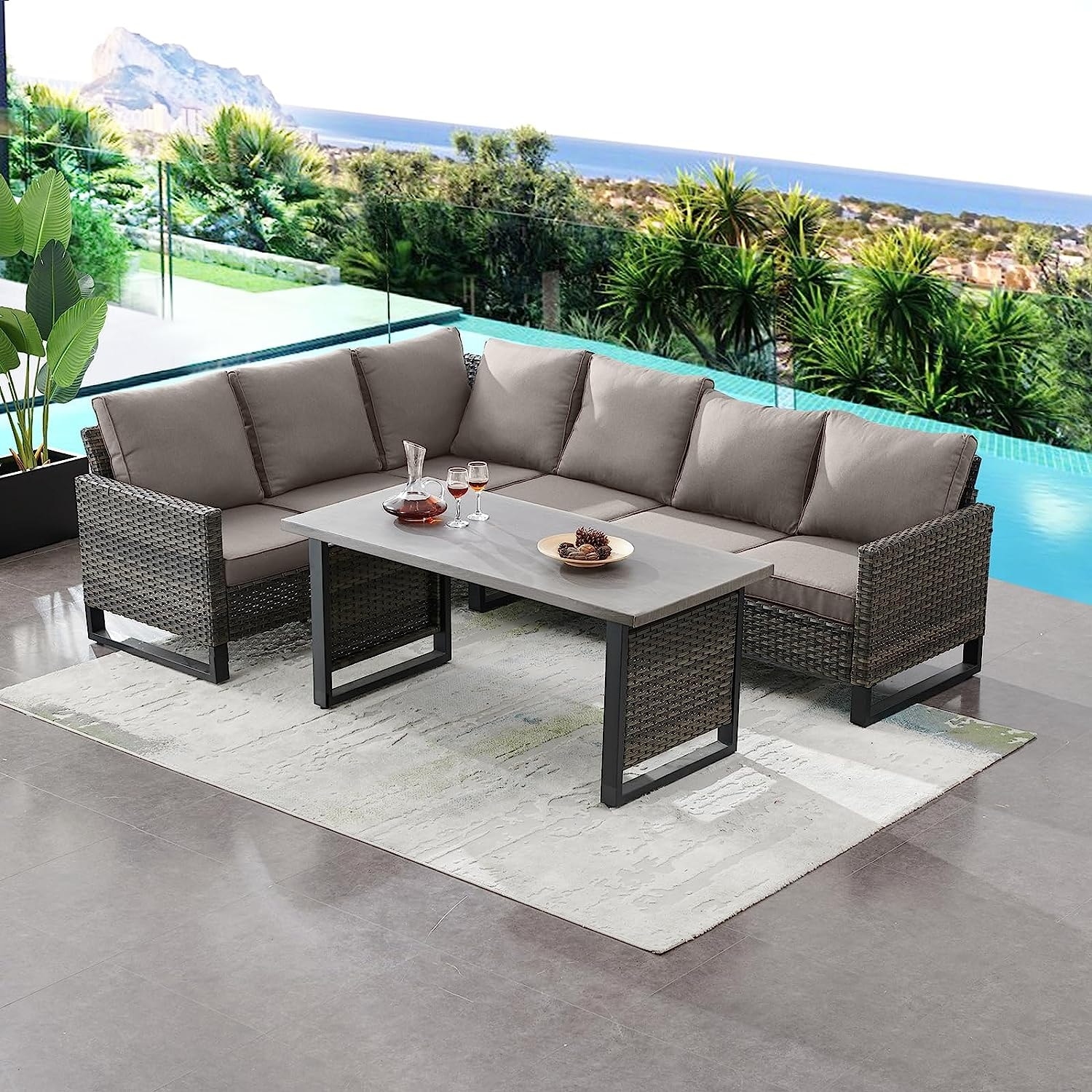 Outdoor sectional with sales high table