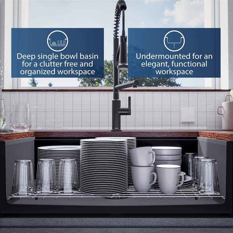 Karran USA FCWSD33SB-PK1 Karran FCWSDM33SBMB 33" Single Bowl