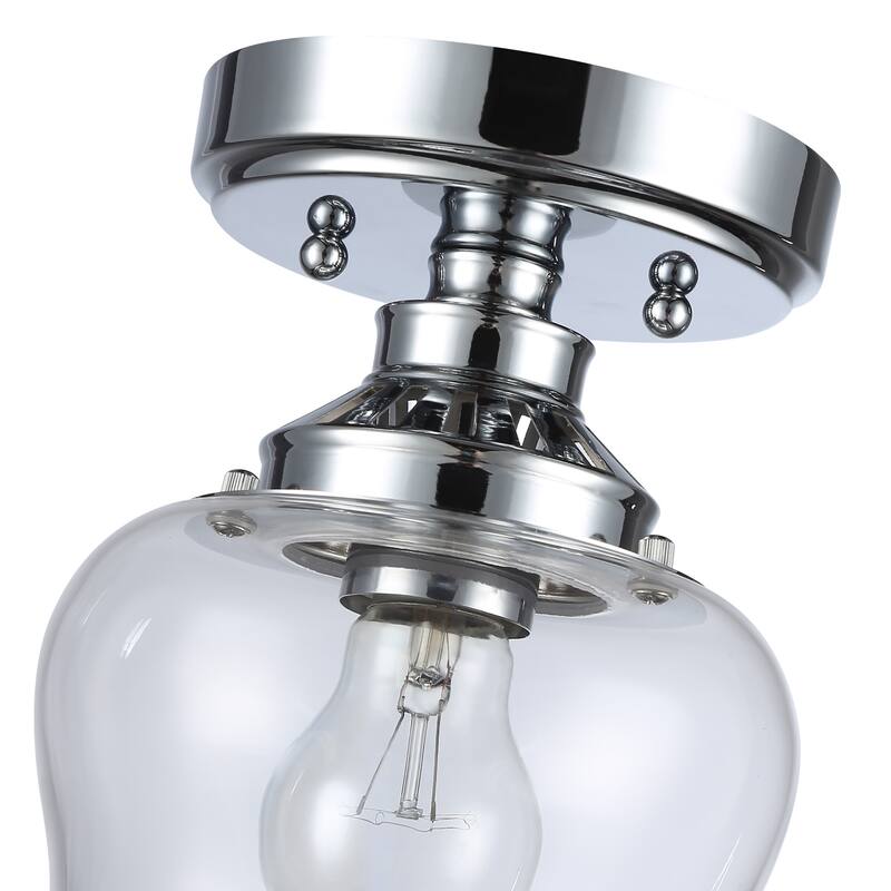 Wry Lighting Daphne 1-light Semi-Flush Mount in Chrome - 1-Light Semi-flush