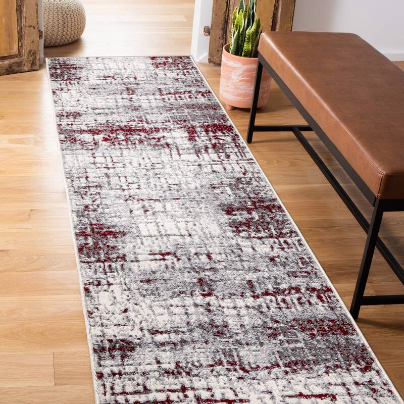 World Rug Gallery Distressed Abstract Modern Area Rug