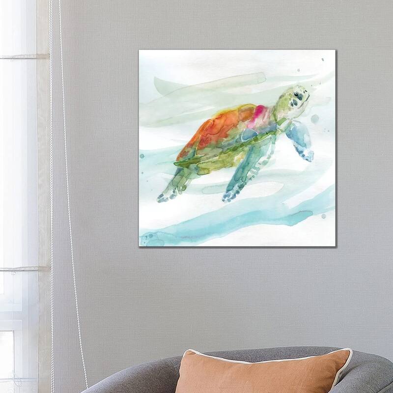 iCanvas "Turtle Tropics I" by Carol Robinson Canvas Print - 26x26x1.5