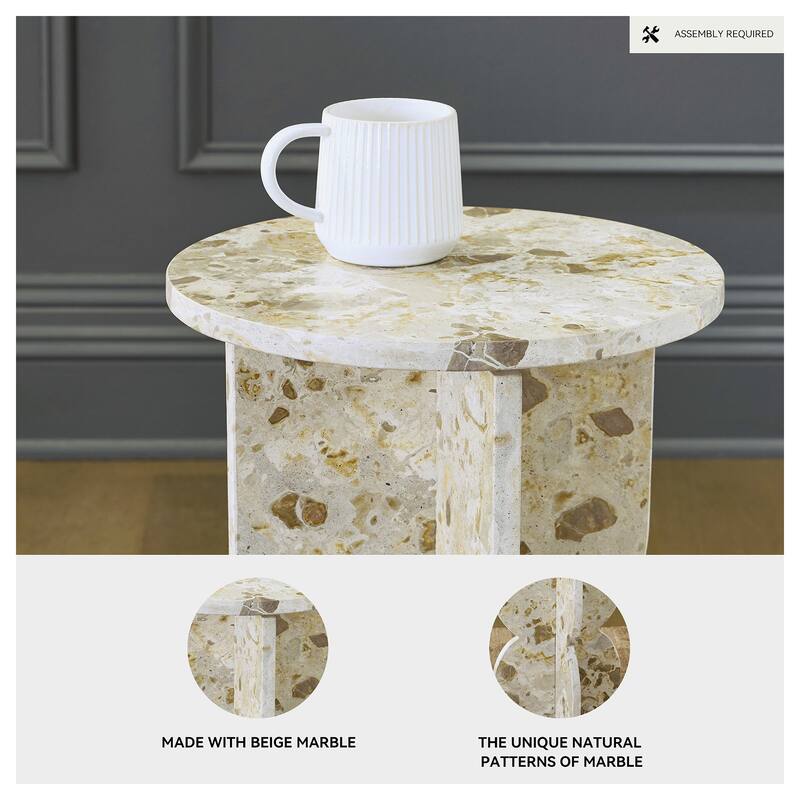 Signature Design by Ashley Treygan Beige Accent Table - 15" W x 15" D x 23" H