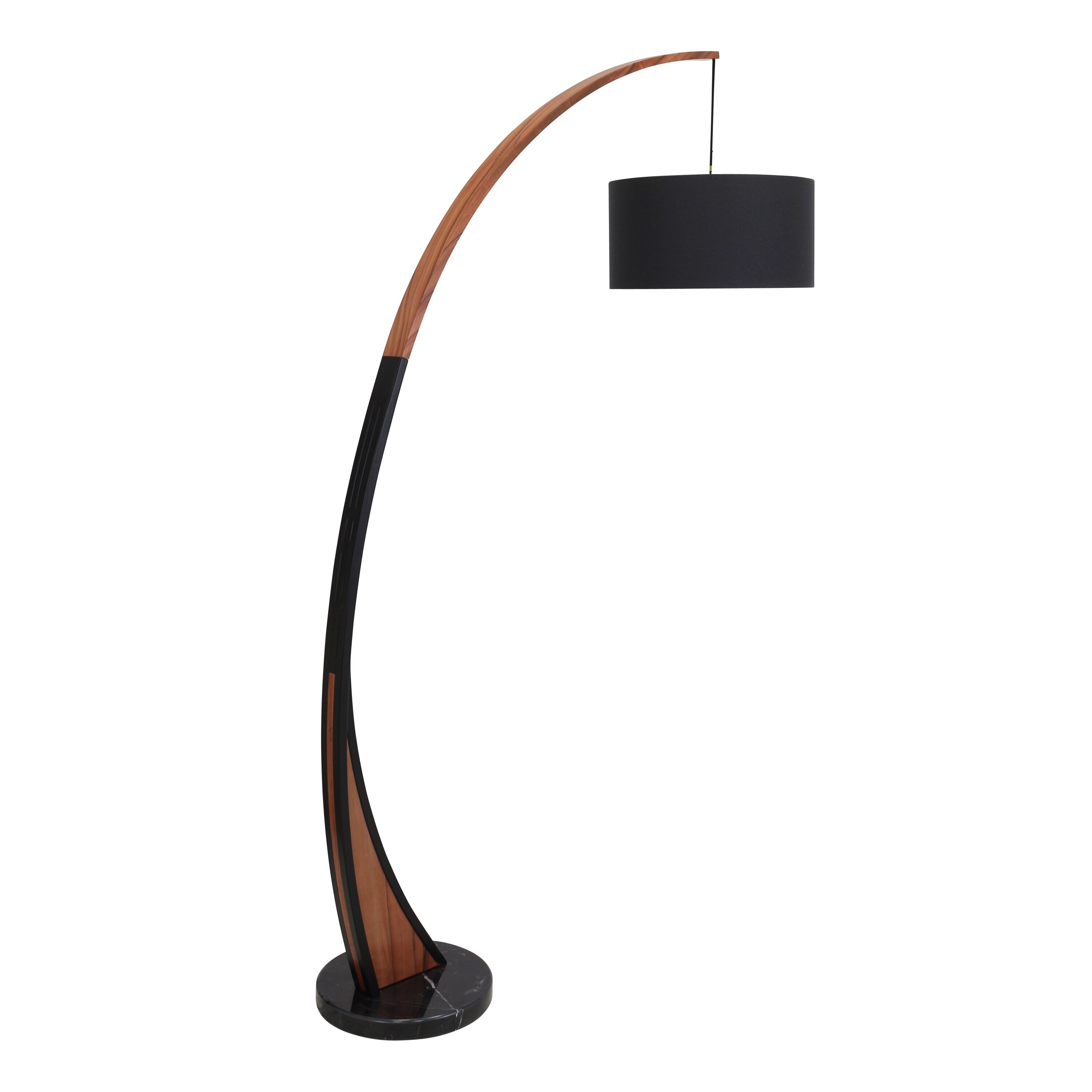 Carson Carrington Walnut & Marble Floor Lamp | Modern Style