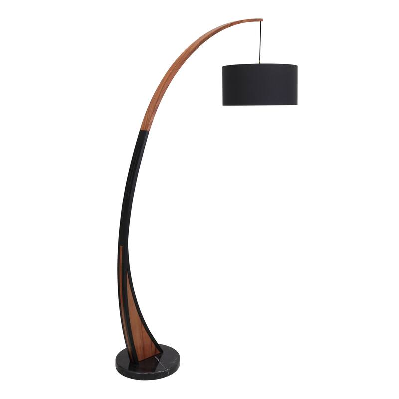 Carson Carrington Farrah Walnut Wood & Marble Floor Lamp