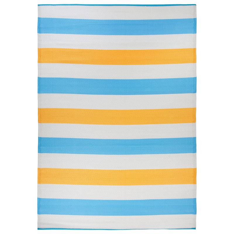 World Rug Gallery Contemporary Stripe Reversible Recycled Plastic Outdoor Rugs