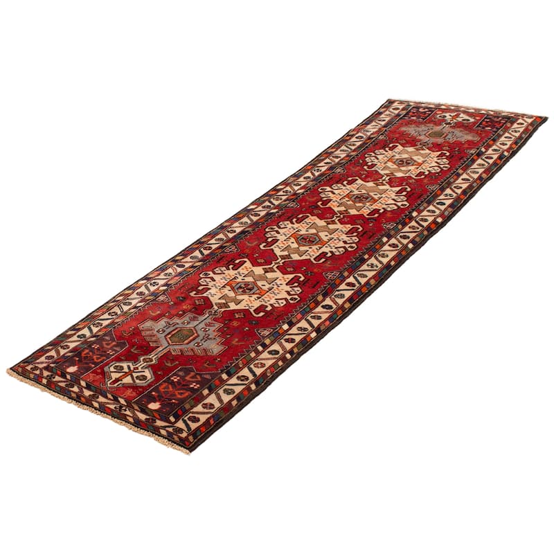 ECARPETGALLERY Hand-knotted Anadol Red Wool Rug - 3'0 x 9'10