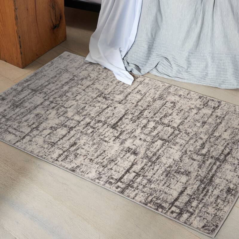Calvin Klein Rush Glam Modern Abstract Geometric Area Rug - 2'2" x 3'9" Rectangle - Ivory/Grey - Rectangle