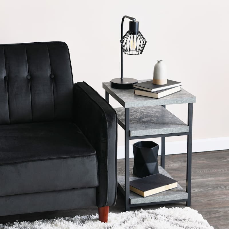Household Essentials Carbon Loft Shikibu Faux Slate Side Table - 23.6'' x 14.76''