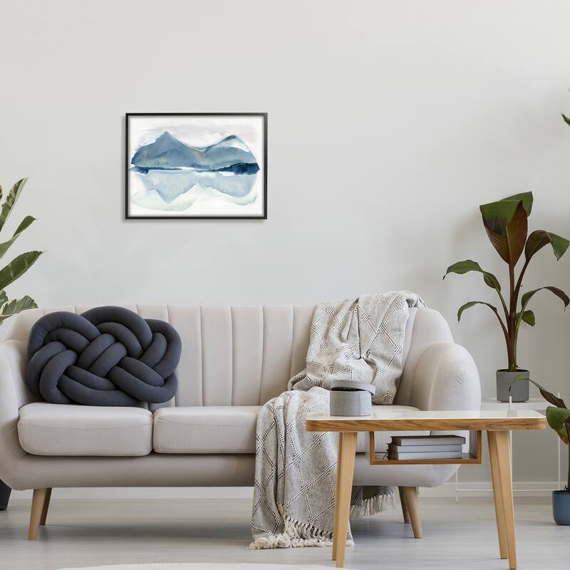 Stupell Iceberg Mountain Water Glacier Reflection Abstract Landscape Framed Wall Art, Design by Carol Robinson - Blue