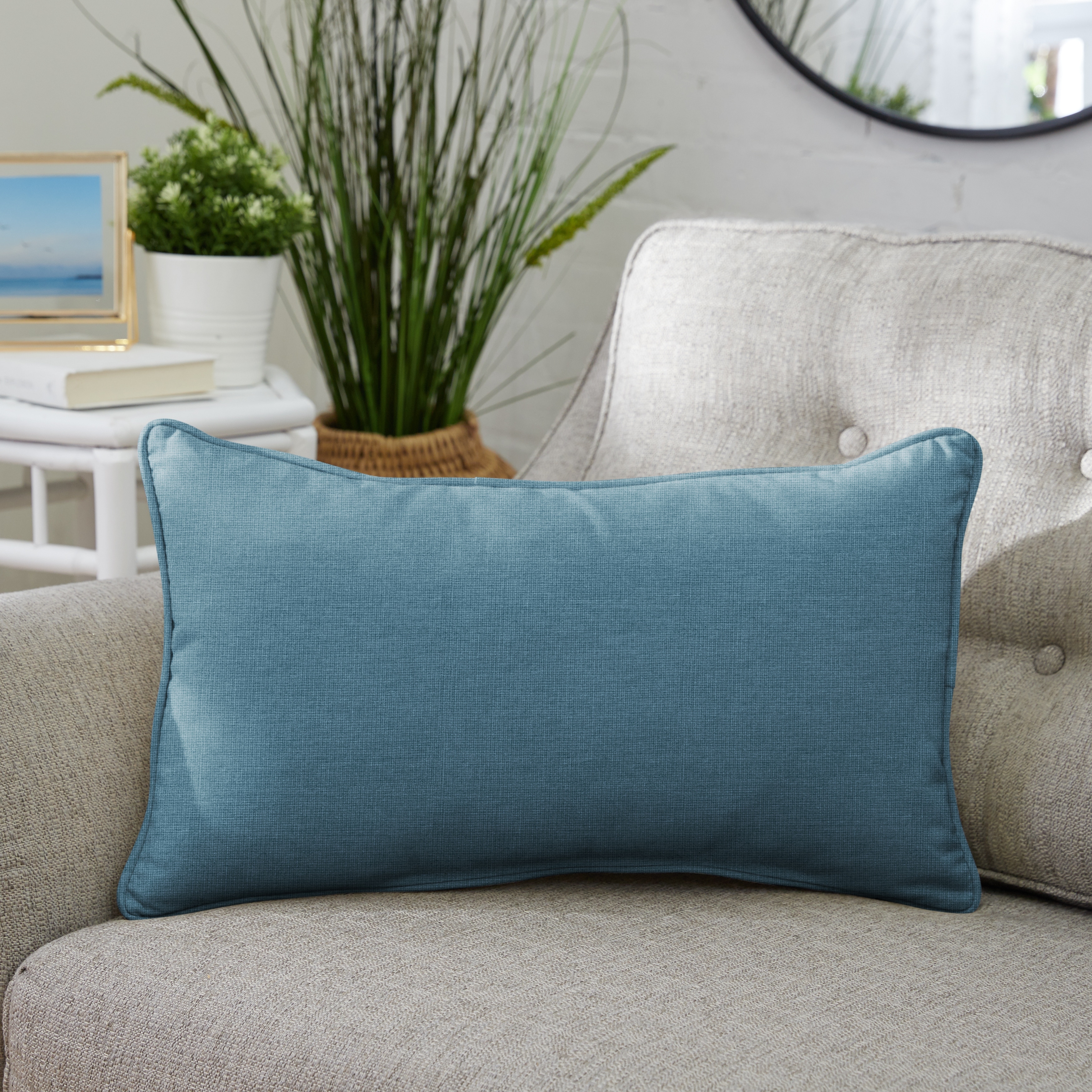 Sunbrella Indoor Outdoor Corded Lumbar Pillow Set Of 2 On Sale Overstock 8933340