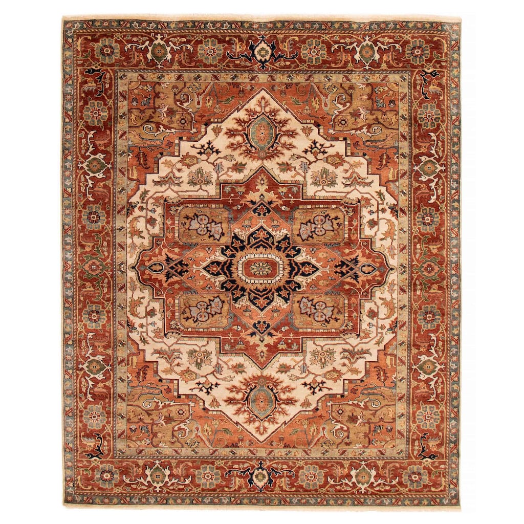 ECARPETGALLERY Hand-knotted Jules Sultane Ivory Wool Rug - 7'10 x 9'10