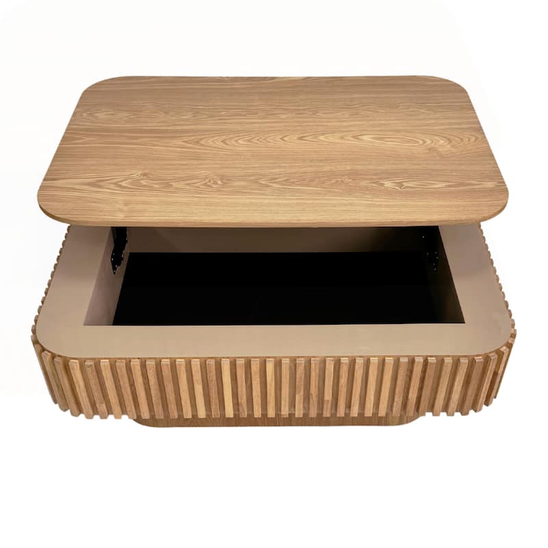 38.6in Fluted Lift-top Coffee Table