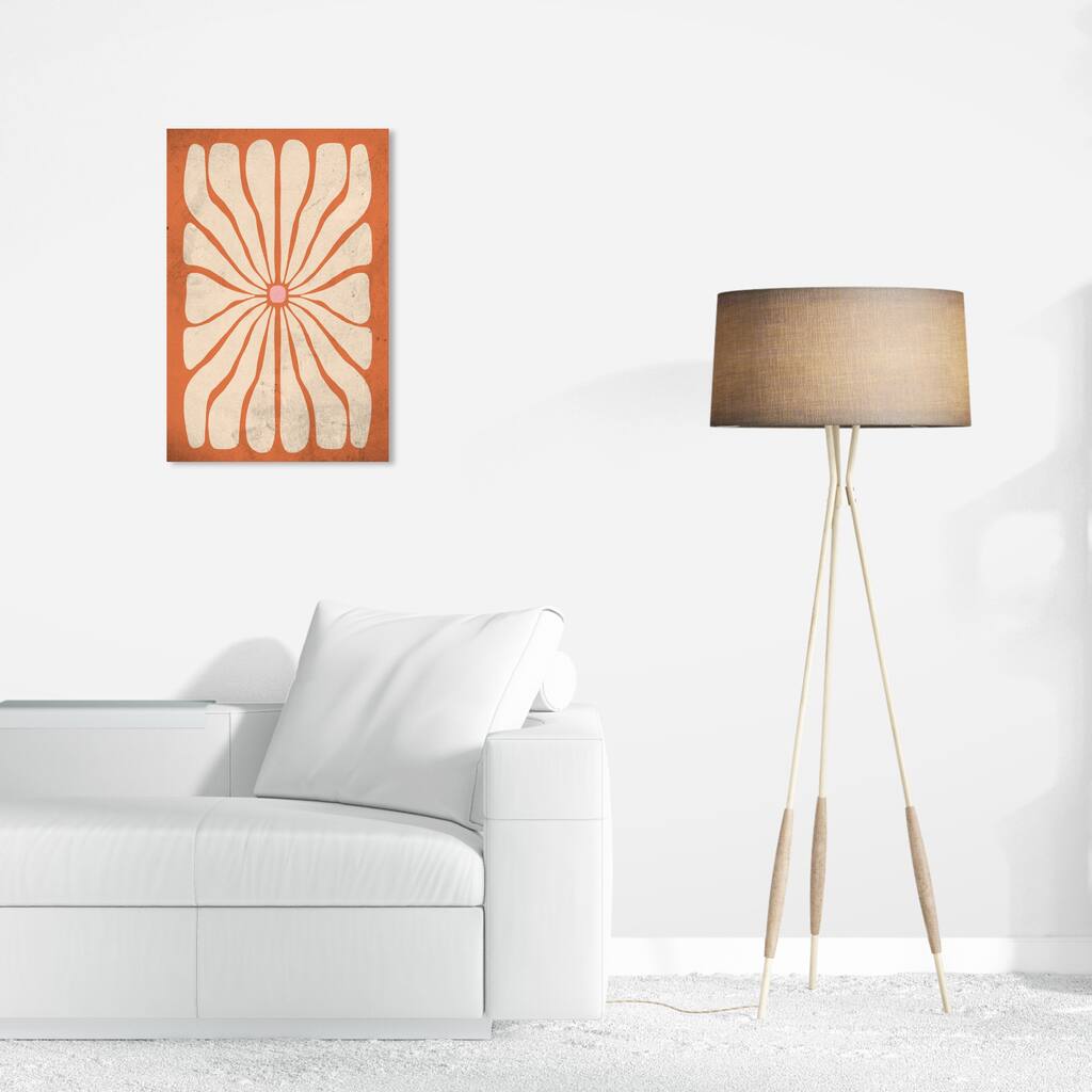 Wynwood Studio Canvas Abstract Radiant Gate Orange and Vanilla Modern & Contemporary Wall Art Canvas Print