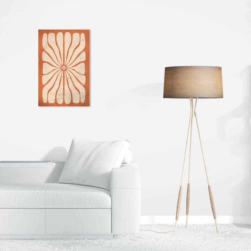 Wynwood Studio Canvas Abstract Radiant Gate Orange and Vanilla Modern & Contemporary Wall Art Canvas Print - 24 x 16