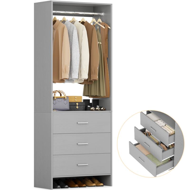 Cimly Freestanding Closet Sytem, Closet Organizer Wardrobe for Walk-in and Reach-in Closet
