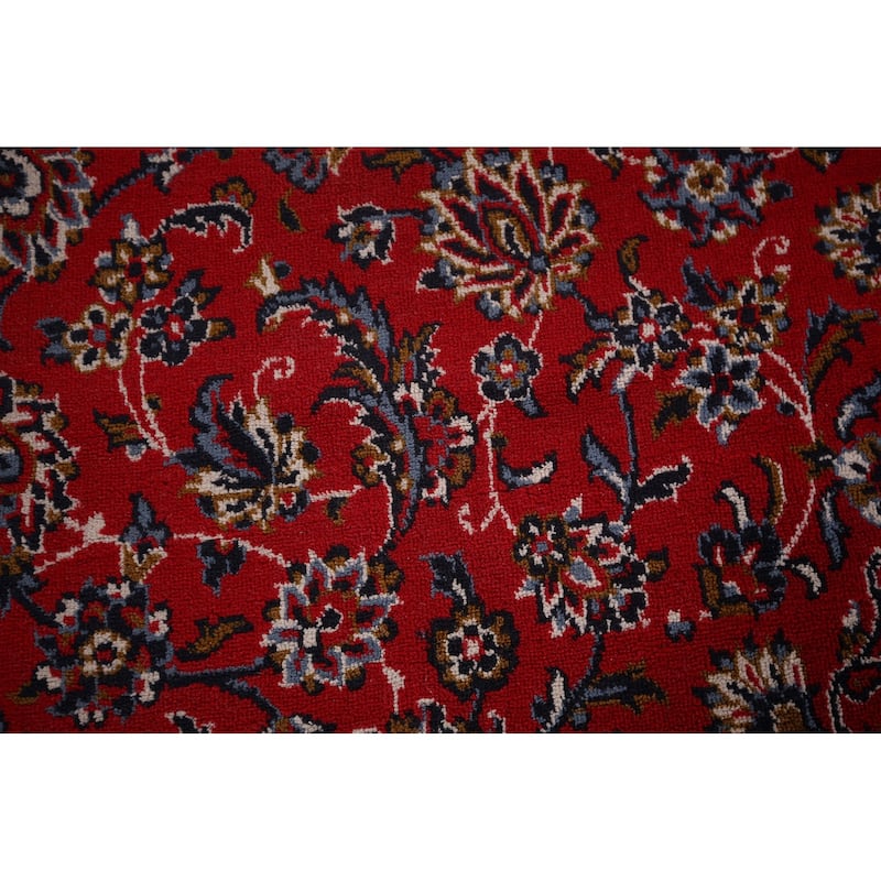 Oriental Traditional Red Kashan Turkish Rug Machine-Made Carpet - 9'9" x 13'2"