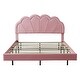 preview thumbnail 4 of 7, Pink Queen Size Platform Bed with Smart LED Lights for Ambiance