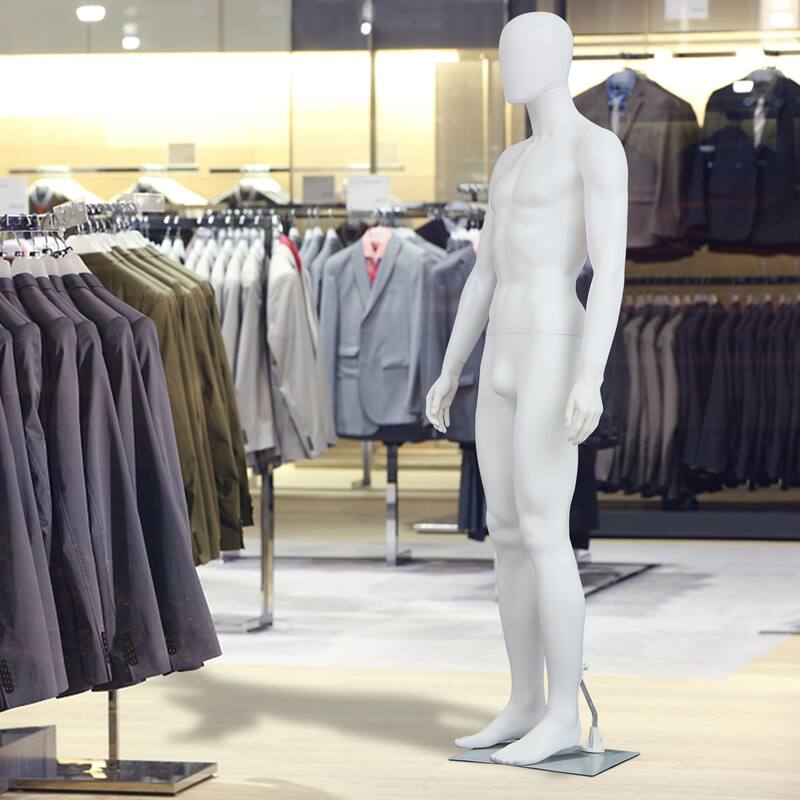 Full Body Mannequin Famale Male Dress Form Display, Manikin Torso Stand Realistic Mannequin for Retail Clothing Shops, White
