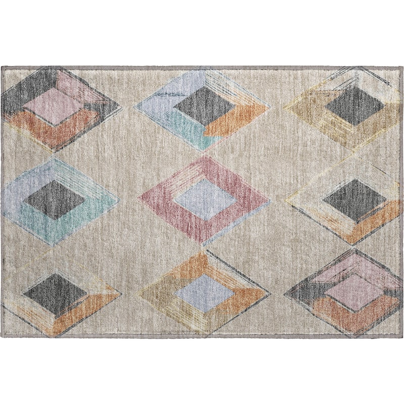 Premium Washable Super Soft Modern Diamond Mayfield Rug