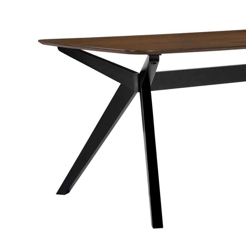 7-Pieces Dining Set with Rubberwood Table, Kitchen Table Set with Upholstered Chairs & Splayed Legs for Dining Room