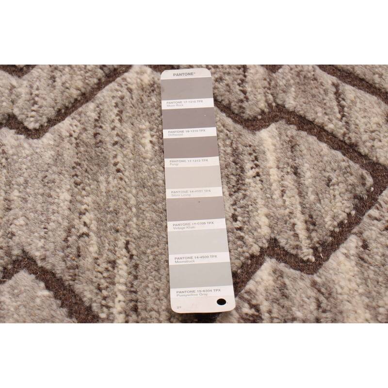 ECARPETGALLERY Hand-knotted Tangier Taupe Wool Rug - 2'5 x 7'8