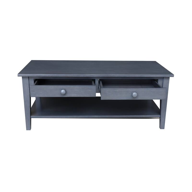 Spencer Solid Parawood Coffee Table - 48 in. W x 24 in. D x 19 in. H