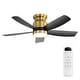 preview thumbnail 41 of 75, Sofucor 42/52 Inch Low Profile Flush Mount Ceiling Fan with Light,Remote Control,Solid wood/ABS Blades,Reversible Quiet DC Motor 42 Inches - Gold with Black ABS Blades