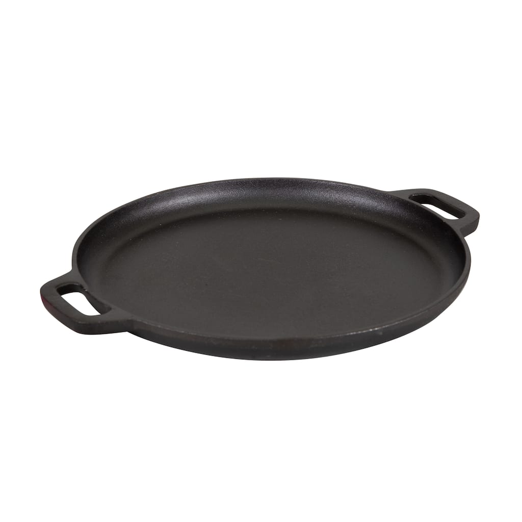 Stansport Pre-Seasoned Cast Iron Pizza Pan - 16.5" L x 13.75" W x 1" H