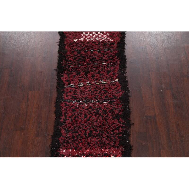 Modern Moroccan Oriental Runner Rug Wool Hand-knotted Carpet - 2'10" x 7'11"