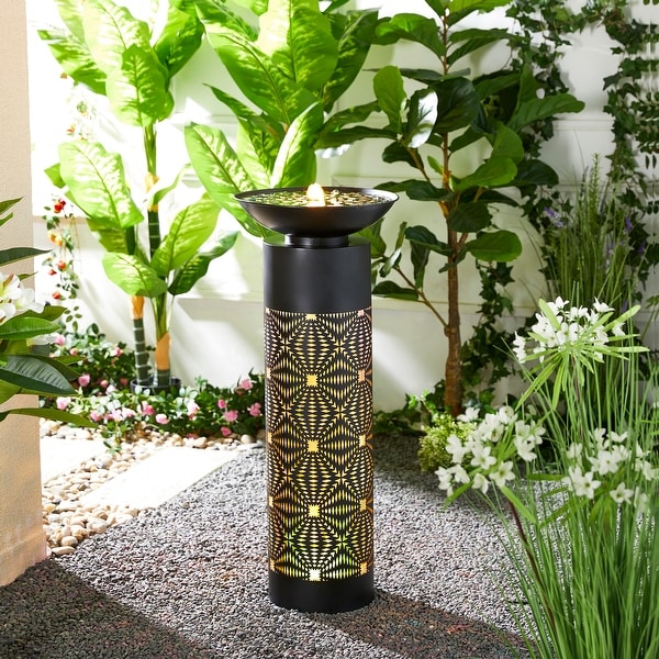 Glitzhome Oversized Metal Cutout Laser LED Lights Outdoor