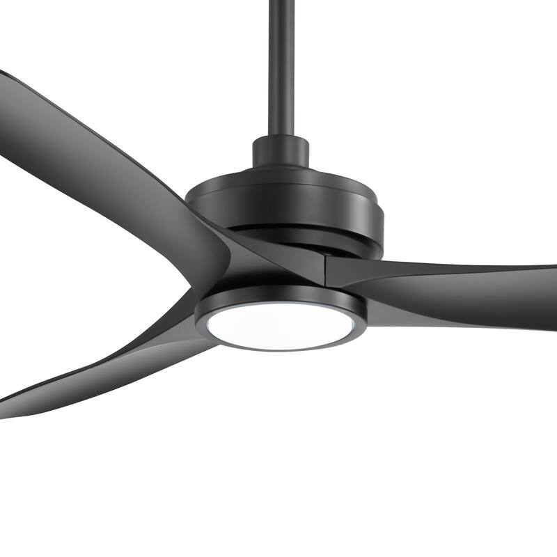 52-inch Black Waterproof Outdoor Ceiling Fan with Light Remote(3-Blade)