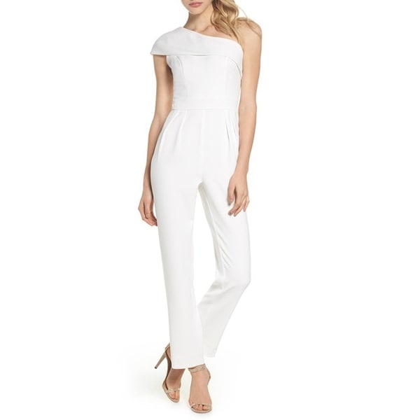 vince camuto floral detail chiffon jumpsuit