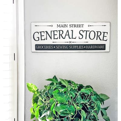 Farmhouse Sign Vintage General Store Design in White