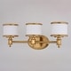 preview thumbnail 9 of 9, Carlisle 3-Light 22.25 in. W Bathroom Vanity Lighting Fixture, White Frosted Opal Glass, Dimmable LED Compatible, Reversible