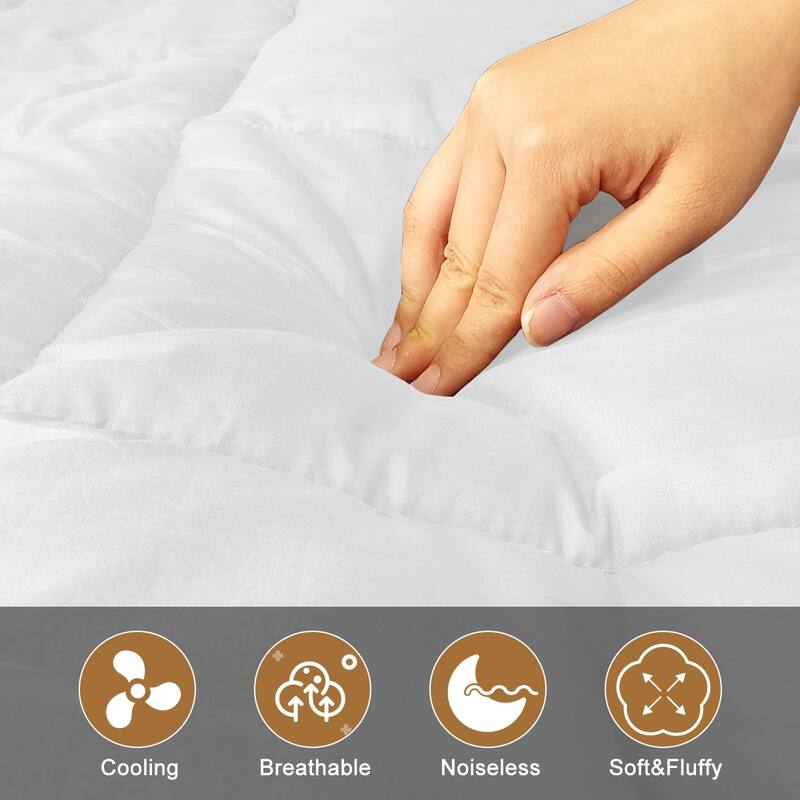 Breathable Down Alternative Mattress Topper with 8-21in Deep Pocket