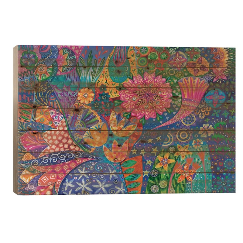 Blue Skies Print On Wood by Imogen Skelley - Multi-Color - 18x26x1.5